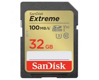 Карта памяти SD 32Gb SanDisk Extreme V30 C10 UHS-I U3 (SDSDXVT-032G-GNCIN)