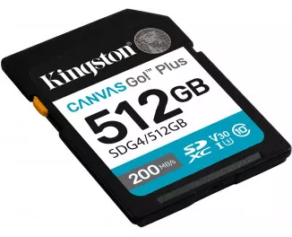 Карта пам'яті SD 512Gb Kingston Canvas Go! Plus class 10 A2 V30 UHS-1 U3 (SDG4/512GB)