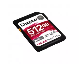 Карта памяти SD 512Gb Kingston Canvas React Plus C10 UHS-II U3 (SDR2V6/512GB)