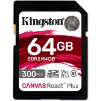 Карта пам'яті SD 64Gb Kingston Canvas React Plus class 10 UHS-II U3 (SDR2/64GB)