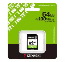 Карта памяти SD 64Gb Kingston Canvas Select Plus C10 UHS-I V10 (SDS3/64GB)