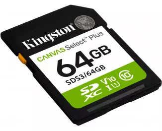 Карта пам'яті SD 64Gb Kingston Canvas Select Plus C10 UHS-I V10 (SDS3/64GB)