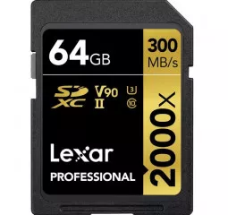 Карта пам'яті SD 64Gb Lexar Professional 2000x UHS-II U3 (LSD2000064G-BNNNG)