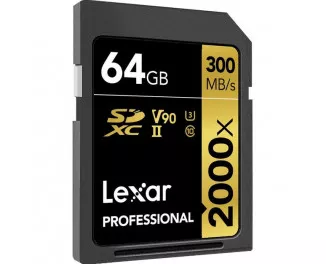 Карта памяти SD 64Gb Lexar Professional 2000x UHS-II U3 (LSD2000064G-BNNNG)