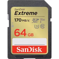 Карта пам'яті SD 64Gb SanDisk Extreme class 10 UHS-I U3 V30 (SDSDXV2-064G-GNCIN)