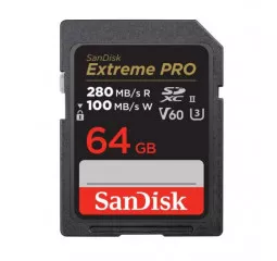 Карта памяти SD 64Gb SanDisk Extreme PRO Class 10 UHS-II U3 V60 (SDSDXEP-064G-GN4IN)