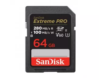 Карта памяти SD 64Gb SanDisk Extreme PRO Class 10 UHS-II U3 V60 (SDSDXEP-064G-GN4IN)