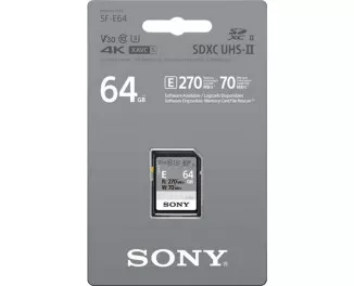 Карта памяти SD 64Gb Sony Entry C10 UHS-II U3 V30 (SFE64A.ET4)