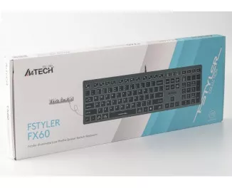 Клавіатура A4Tech FX60 USB Grey White Backlit