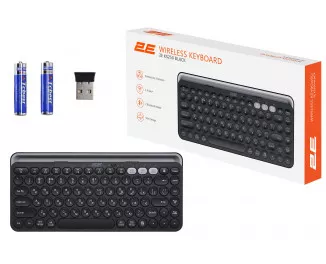 Клавіатура бездротова 2E KS250 WL Black/Grey (2E-KS250WBK_UA)