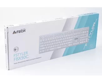 Клавіатура бездротова A4Tech FBX50C White