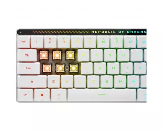 Клавиатура беспроводная ASUS ROG Falchion RX Low Profile Red Wireless/Bluetooth/USB UA White (90MP03EC-BKMA10)