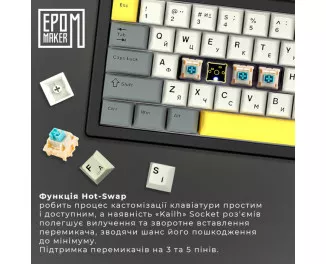 Клавиатура беспроводная Epomaker EK68 65 Budgerigar V2 Switch Hot-Swap RGB Wireless/Bluetooth/USB UA Black (EK68-B-BV2)