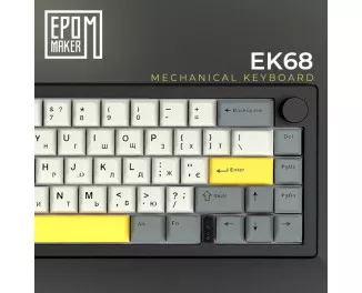 Клавиатура беспроводная Epomaker EK68 65 Budgerigar V2 Switch Hot-Swap RGB Wireless/Bluetooth/USB UA Black (EK68-B-BV2)
