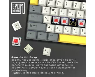 Клавиатура беспроводная Epomaker EP64 60 Mulan Switch Hot-Swap RGB Wireless/Bluetooth/USB UA Black (EP64-B-M)
