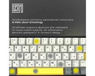Клавиатура беспроводная Epomaker EP64 60 Mulan Switch Hot-Swap RGB Wireless/Bluetooth/USB UA Black (EP64-B-M)