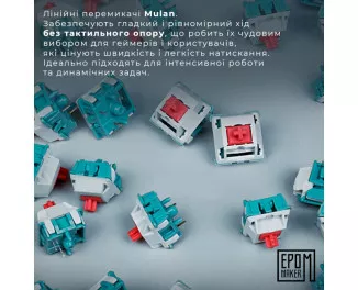 Клавиатура беспроводная Epomaker EP64 60 Mulan Switch Hot-Swap RGB Wireless/Bluetooth/USB UA White (EP64-W-M)