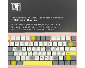 Клавиатура беспроводная Epomaker Shadow-S TKL Mulan Switch Hot-Swap LCD Screen RGB Wireless/Bluetooth/USB UA Pink (SHS-P-WL)