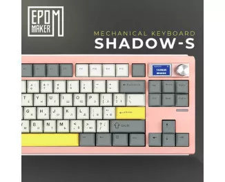 Клавиатура беспроводная Epomaker Shadow-S TKL Mulan Switch Hot-Swap LCD Screen RGB Wireless/Bluetooth/USB UA Pink (SHS-P-WL)