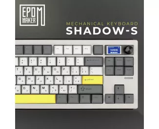 Клавіатура бездротова Epomaker Shadow-S TKL Mulan Switch Hot-Swap LCD Screen RGB Wireless/Bluetooth/USB UA White (SHS-W-M)