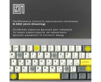 Клавиатура беспроводная Epomaker Shadow-X Silver (SHX-B-F)