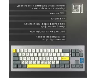 Клавиатура беспроводная Epomaker Shadow-X Silver (SHX-B-F)