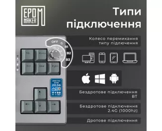Клавиатура беспроводная Epomaker Shadow-X Silver (SHX-B-F)