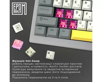 Клавиатура беспроводная Epomaker Shadow-X Silver (SHX-B-F)