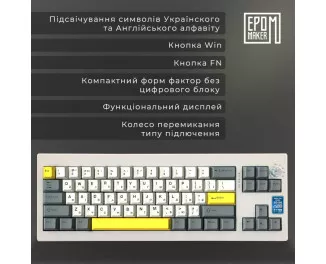 Клавіатура бездротова Epomaker Shadow-X White (SHX-W-M)