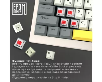 Клавіатура бездротова Epomaker Shadow-X White (SHX-W-M)