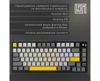 Клавіатура бездротова Epomaker TH80 SE 75 Budgerigar V2 Switch Hot-Swap RGB Wireless/Bluetooth/USB UA Black (TH80-SE-B-BV2)