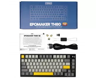 Клавіатура бездротова Epomaker TH80 SE 75 Budgerigar V2 Switch Hot-Swap RGB Wireless/Bluetooth/USB UA Black (TH80-SE-B-BV2)