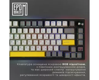 Клавіатура бездротова Epomaker TH80 SE 75 Budgerigar V2 Switch Hot-Swap RGB Wireless/Bluetooth/USB UA Black (TH80-SE-B-BV2)