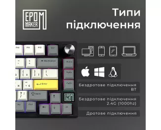 Клавиатура беспроводная Epomaker TH80 SE 75 Flamingo Switch Hot-Swap RGB Wireless/Bluetooth/USB UA Black (TH80-SE-B-F)