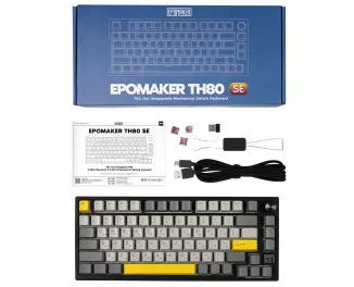 Клавиатура беспроводная Epomaker TH80 SE 75 Flamingo Switch Hot-Swap RGB Wireless/Bluetooth/USB UA Black (TH80-SE-B-F)