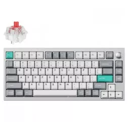 Клавіатура бездротова Lemokey P1 Pro Keychron Super Red Space Silver (P1P-X1-UA)