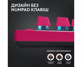 Клавіатура бездротова Logitech G Pro X TKL Lightspeed Tactile Magenta (920-012159)