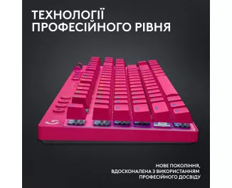 Клавіатура бездротова Logitech G Pro X TKL Lightspeed Tactile Magenta (920-012159)