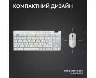 Клавиатура беспроводная Logitech G Pro X TKL Lightspeed Tactile White (920-012148)