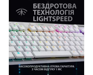 Бездротова клавіатура Logitech G915 Gaming TKL Tenkeyless LightSpeed Wireless RGB Mechanical White (920-009664)