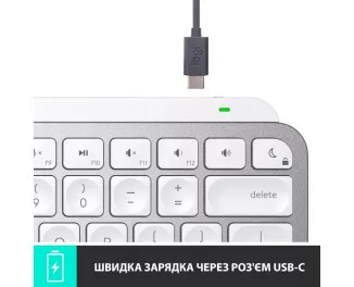 Клавіатура бездротова Logitech MX Keys Mini Wireless Illuminated UA Pale Grey (920-010499)