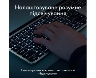 Клавіатура бездротова Logitech MX Keys S for Mac Pale Gray (920-011638)