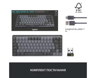 Клавиатура беспроводная Logitech MX Mechanical Mini Minimalist Graphite (920-010780)