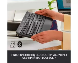 Клавиатура беспроводная Logitech Signature K650 For Business UA USB/Bluetooth Graphite (920-010945)