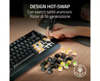 Клавиатура беспроводная Razer BlackWidow V4 PRO Orange Switch Wireless/Bluetooth/USB UA Black (RZ03-05130100-R3M1)