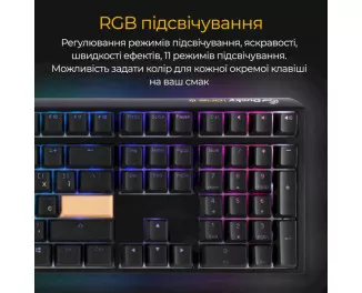 Клавіатура Ducky One 3 Cherry MX Blue RGB UA USB Black (DKON2108ST-CUAPXCLAWSC1)