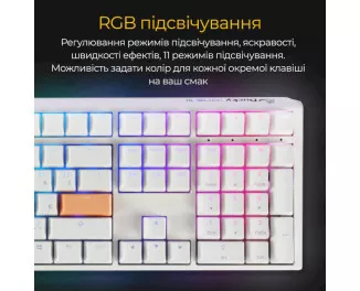 Клавиатура Ducky One 3 Cherry MX Red RGB UA USB White (DKON2108ST-RUAPXPWWWSC1)
