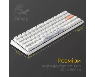Клавіатура Ducky One 3 Mini Cherry MX Red RGB UA USB White (DKON2161ST-RUAPXPWWWSC1)