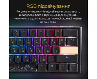 Клавиатура Ducky One 3 Mini Cherry MX Silent Red RGB UA USB Black (DKON2161ST-SUAPXCLAWSC1)