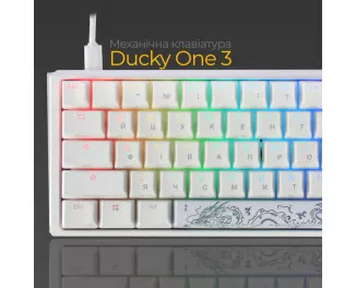 Клавіатура Ducky One 3 Mini Cherry MX Silent Red RGB UA USB White (DKON2161ST-SUAPXPWWWSC1)